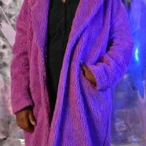 Purple Teddy Fur Coat Dollskill Festival Kawaii Harajuku unique Bratz fairy kei